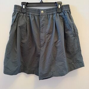 Nike Men's Greenish Gray Shorts Size Large Button Zip Fly 90s Athletic Casual